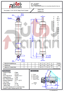 نقشه جک کمپرسی اوزجیلانلار 4قاب، قطر163 میلی متر، طول 1205 میلی متر، نوعB